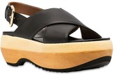 Thumbnail for your product : Marni 60mm Raw Wedge Leather Sandals