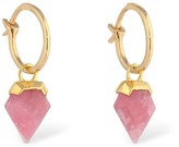 Thumbnail for your product : Missoma Mini Rhodochrosite Shield Hinged Hoops