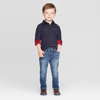 Boys' Super Stretch Relaxed Tapered Pull-on Pants - Cat & Jack™ Dark Wash  10 Husky : Target