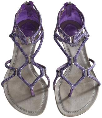 Rene Caovilla Purple Leather Sandals