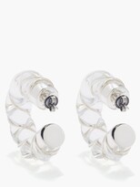Thumbnail for your product : Bottega Veneta Twist Sterling-silver & Glass Hoop Earrings - Clear