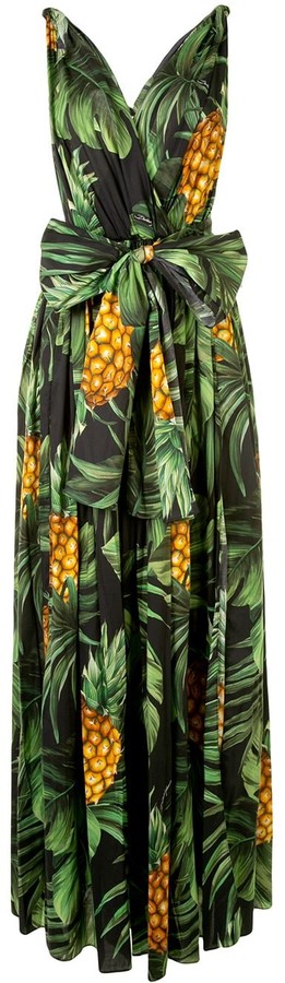 pineapple print maxi dress