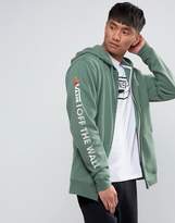 Thumbnail for your product : Vans Peak Camp Hoodie With Arm Print In Green Va36ku1ci