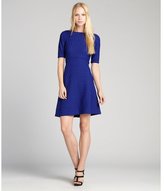 Thumbnail for your product : Julia Jordan Cobalt Wave Textured Crepe Stretch Knit Fit And Flare Dress