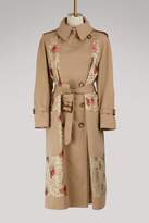 Floral patch trench coat 