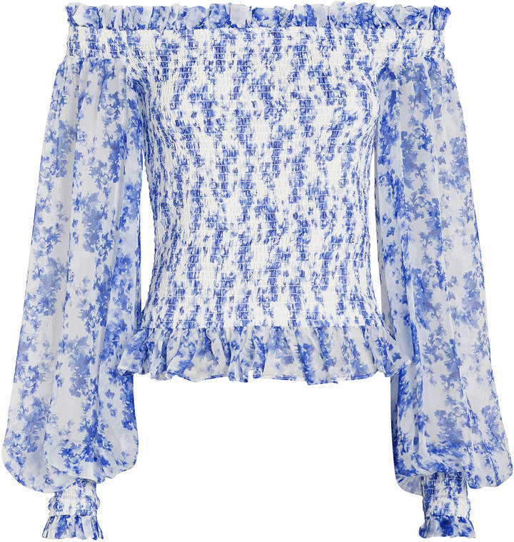 Caroline Constas Damaris Silk Off-The-Shoulder Blouse