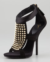 Thumbnail for your product : Giuseppe Zanotti Studded Satin-Heel Suede Bootie