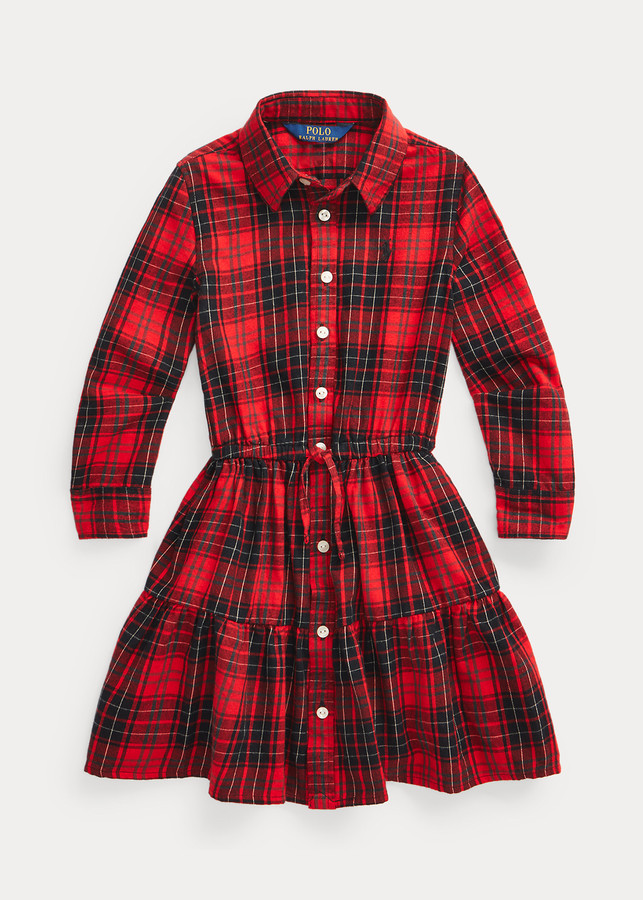 green plaid baby dress