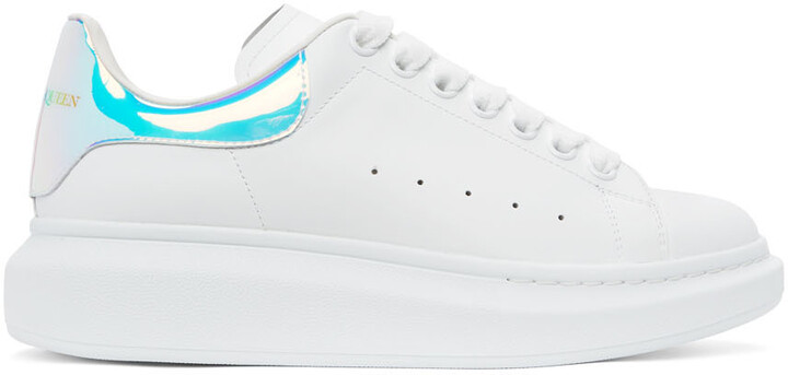 Alexander McQueen White Holographic Oversized Sneakers - ShopStyle
