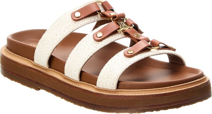 CELINE スライドティッピ　37 CELINE - TIPPI SLIDE in CALFSKIN - VEGETAL TANNING - DARK