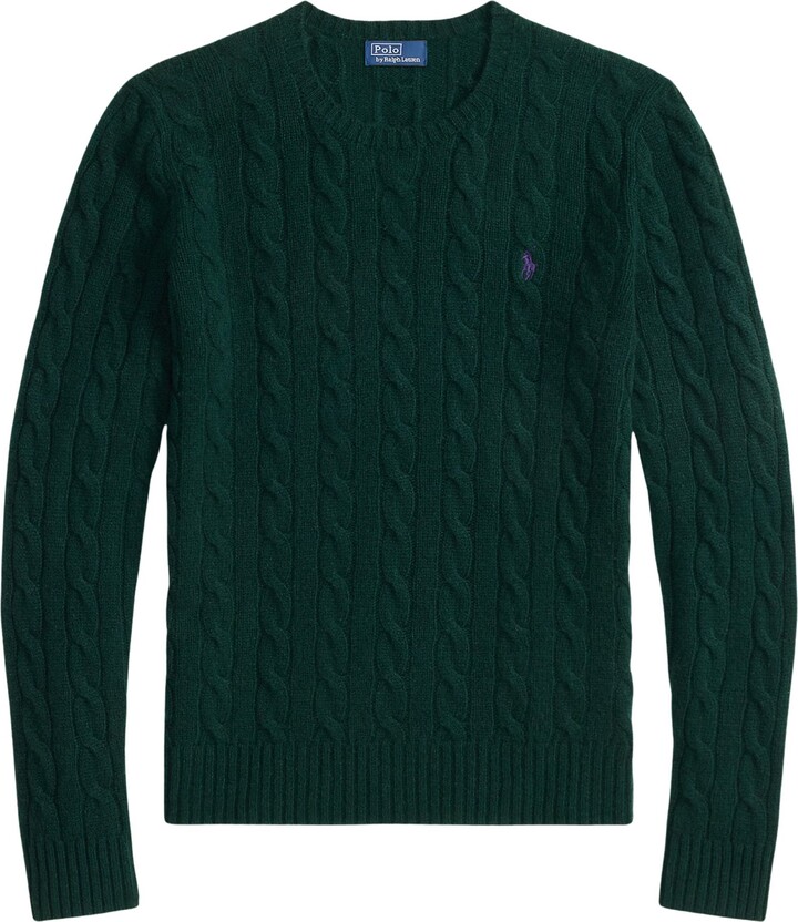 Polo Ralph Lauren Crew Neck Sweater With Braids And Logo