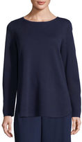 Thumbnail for your product : Eileen Fisher Long-Sleeve Silk/Cotton Interlock Boxy Top