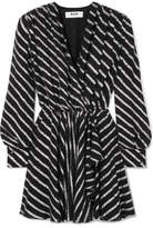 Thumbnail for your product : MSGM Striped Fil Coupé Georgette Dress - Black