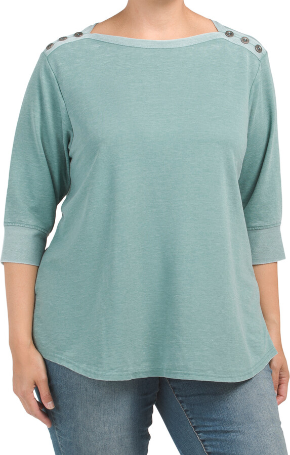 Jane & Delancey Plus French Terry Burnout Top ShopStyle