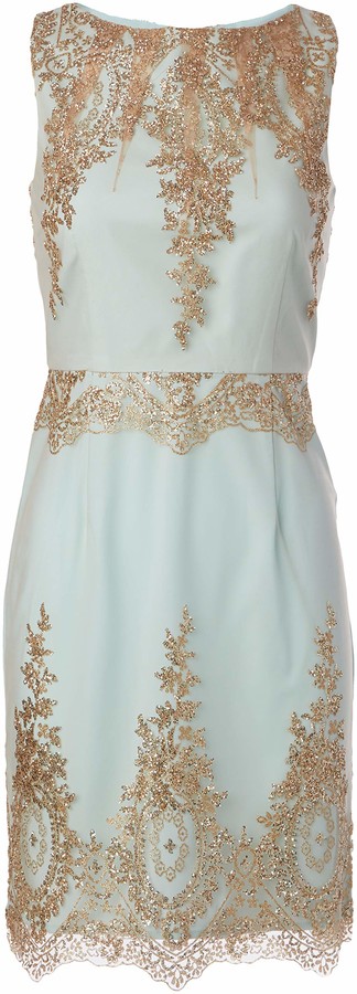 Minuet Womens Lace Bodice Gown