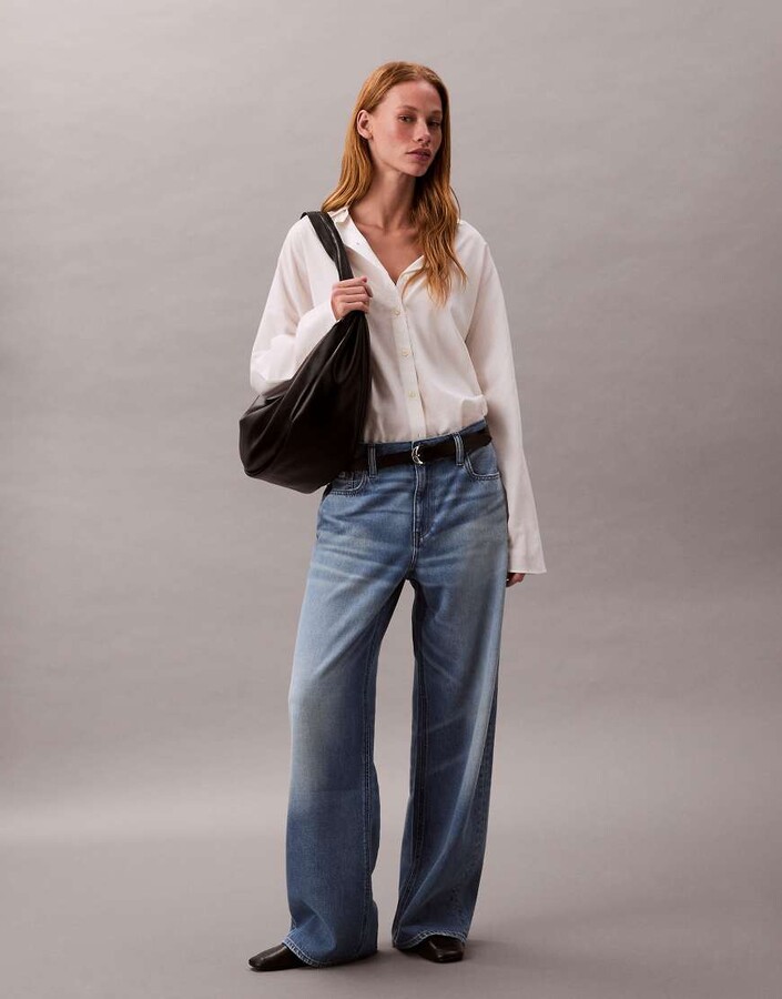 Calvin Klein Jeans low rise baggy jeans in light blue wash