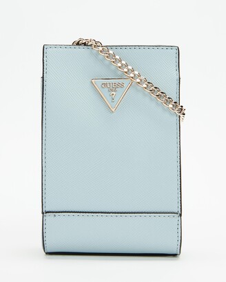 GUESS Women's Blue Cross-body bags - Noelle Saffiano Chit Chat Crossbody - Size One Size at The Iconic
