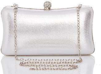 Quiz Silver Diamante Box Bag