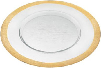 Mercer41 Divine Glass Decorative Plate in White/Gold