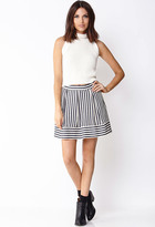 Thumbnail for your product : LOVE21 Life In ProgressTM Seaside Striped A-Line Skirt