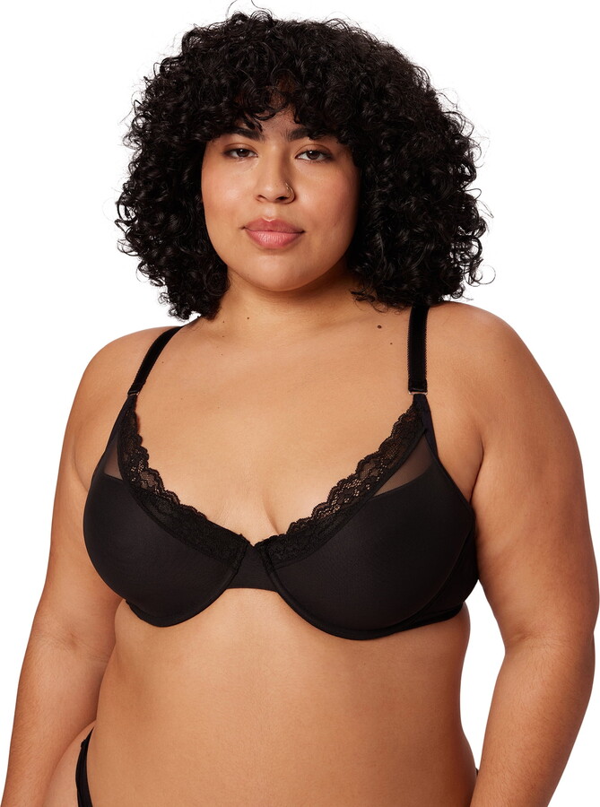 Parade Mesh Lace Underwire Demi Bra, Sizes XS to 3XL