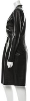 Thumbnail for your product : Ferragamo Leather Draped Dress w/ Tags
