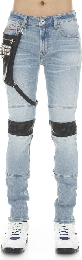 Cult of Individuality Punk Super Skinny Jeans with Studded Leg Harness