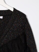Thumbnail for your product : MonnaLisa Metallic Tulle-Trimmed Cardigan