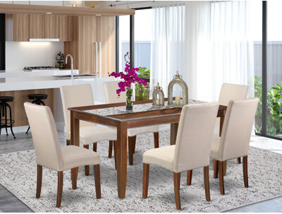 Alcott Hill Janna 7 - Piece Rubber Solid Wood Dining Set