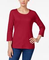Thumbnail for your product : Karen Scott Petite Cotton Scoop-Neck Top, Created for Macy's