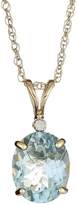 Thumbnail for your product : Oval Gemstone Pendant with Diamond Accent and 18" Chain, 14K