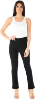 Thumbnail for your product : Stylo Online Pack of 2 Ladies Bootleg Trousers Womens Boot Cut High Rise Stretch Soft Finely Ribbed Pull On Nurse Carer Work Bottoms Elasticated Waist Casual Pants (Black
