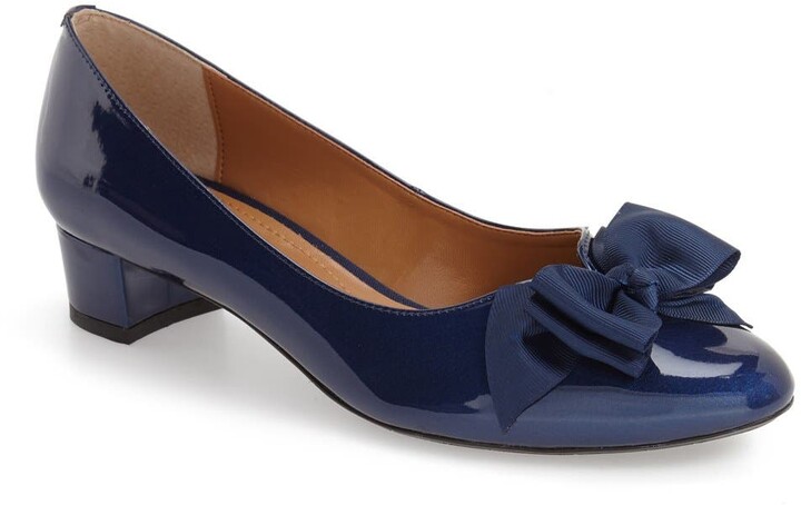 navy block heel pumps