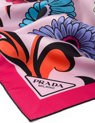 ボレロ・ショール Prada Fuchsia printed foulard in twill Prada Prada Fuchsia Printed Foulard In Twill | Grailed