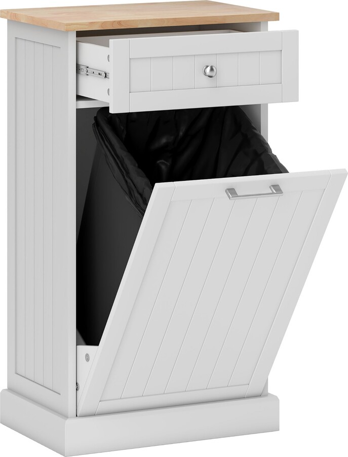 Hidden Trash Can Container Tilt Opening Kitchen Bin