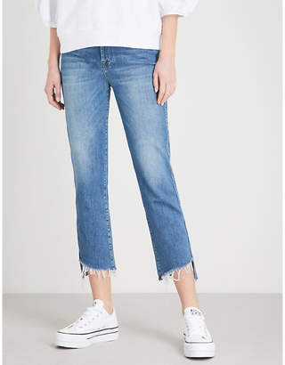 7 For All Mankind Edie distressed straight cropped high-rise jeans