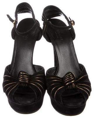 Gucci Suede Knotted Sandals