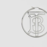 Thumbnail for your product : Burberry Palladium-plated Monogram Motif Hoop Earrings