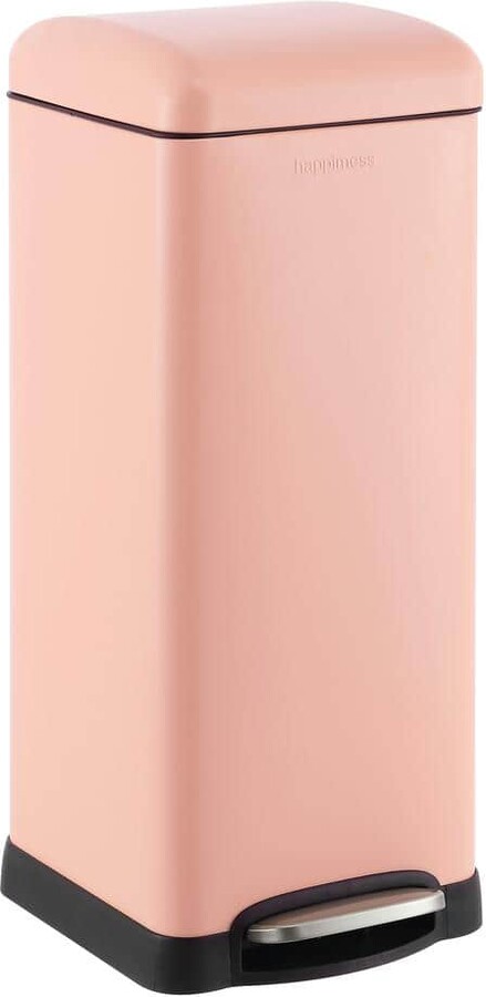 happimess Betty Retro 8-Gal. Step-Open Trash Can, Flamingo Pink