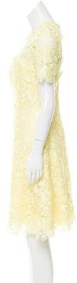 Oscar de la Renta Guipure Lace A-Line Dress