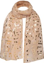 Thumbnail for your product : Basic Sense Music Note Gold Foiled Light Weight Scarf