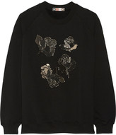 Thumbnail for your product : MSGM Mirror-appliquéd cotton-fleece sweatshirt