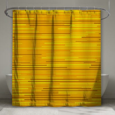 East Urban Home Yellow Stripes Shower Curtain - Pattern Bathroom Decor Modern