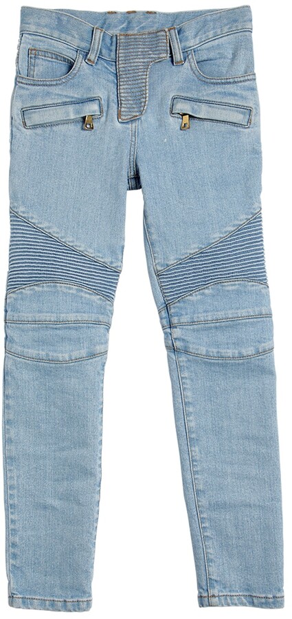 Stretch Cotton Biker Jeans Luisaviaroma Girls Clothing Jeans Stretch Jeans 