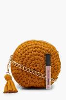 Thumbnail for your product : boohoo Handmade Woven Round Bag