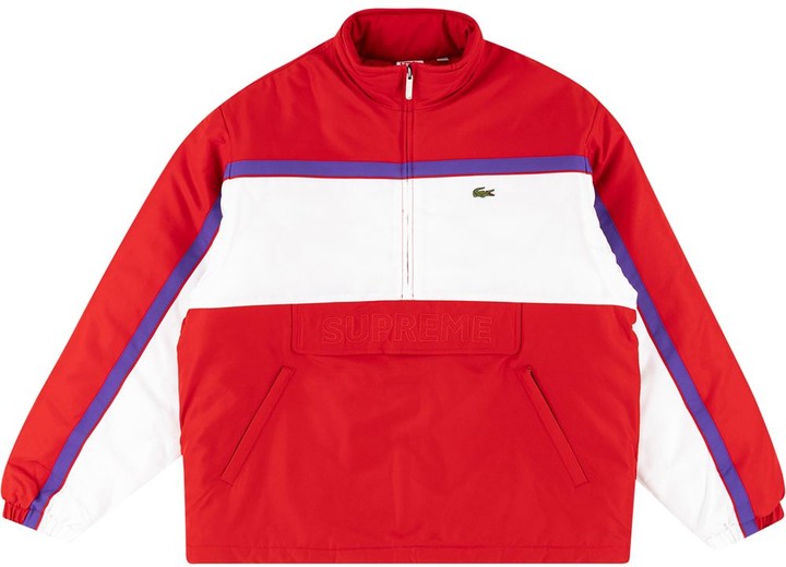 Supreme x Lacoste puffy half zip pullover - ShopStyle