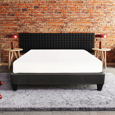 Latitude Run Dark Grey Queen Bed Frame, Upholstered With , Modern And Simple, Headboard Kit Included Platform Mattress Foundation, Contemporary Style, Attachment I