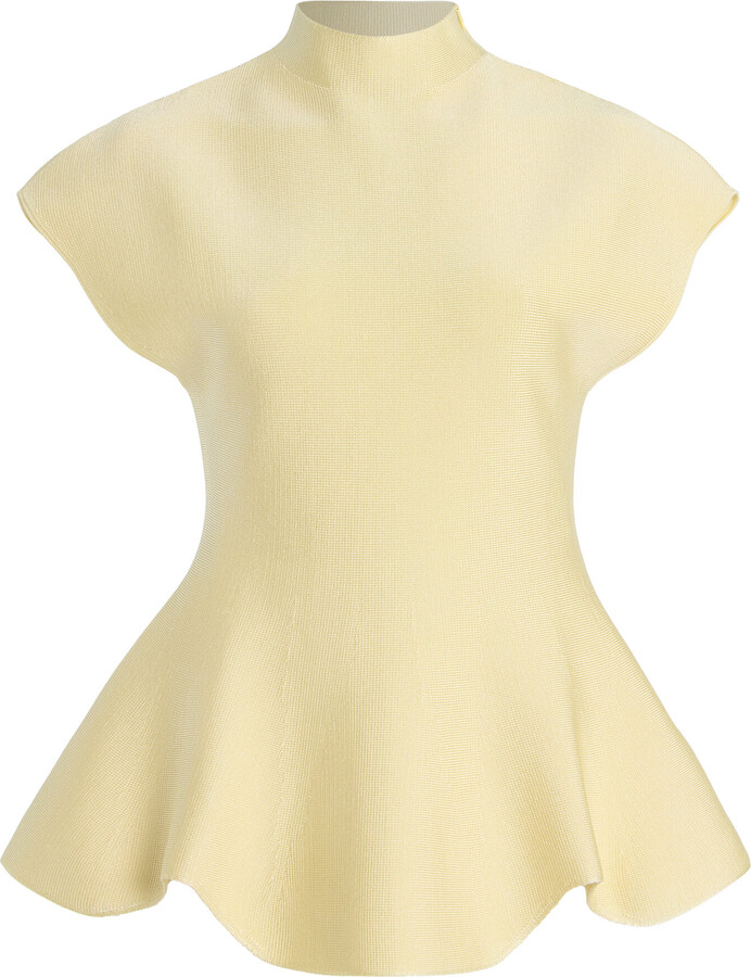 KHAITE Andra Knit Peplum Top