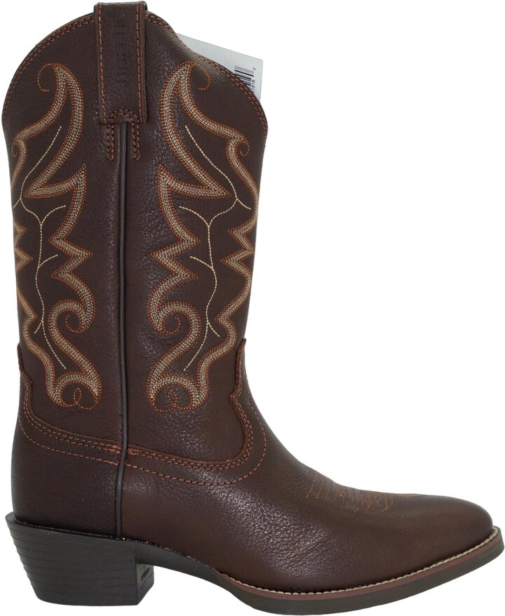 Justin Men's Stampede Square Toe Western Boots - Ee Width In Brown