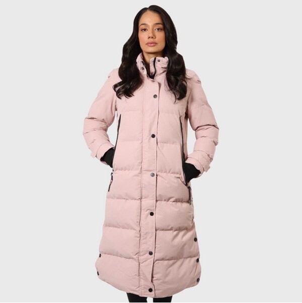 Canada Weather Gear CanadaWeatherGearWomen'sQuiltedMaxiParkaJacket-Pink,Small